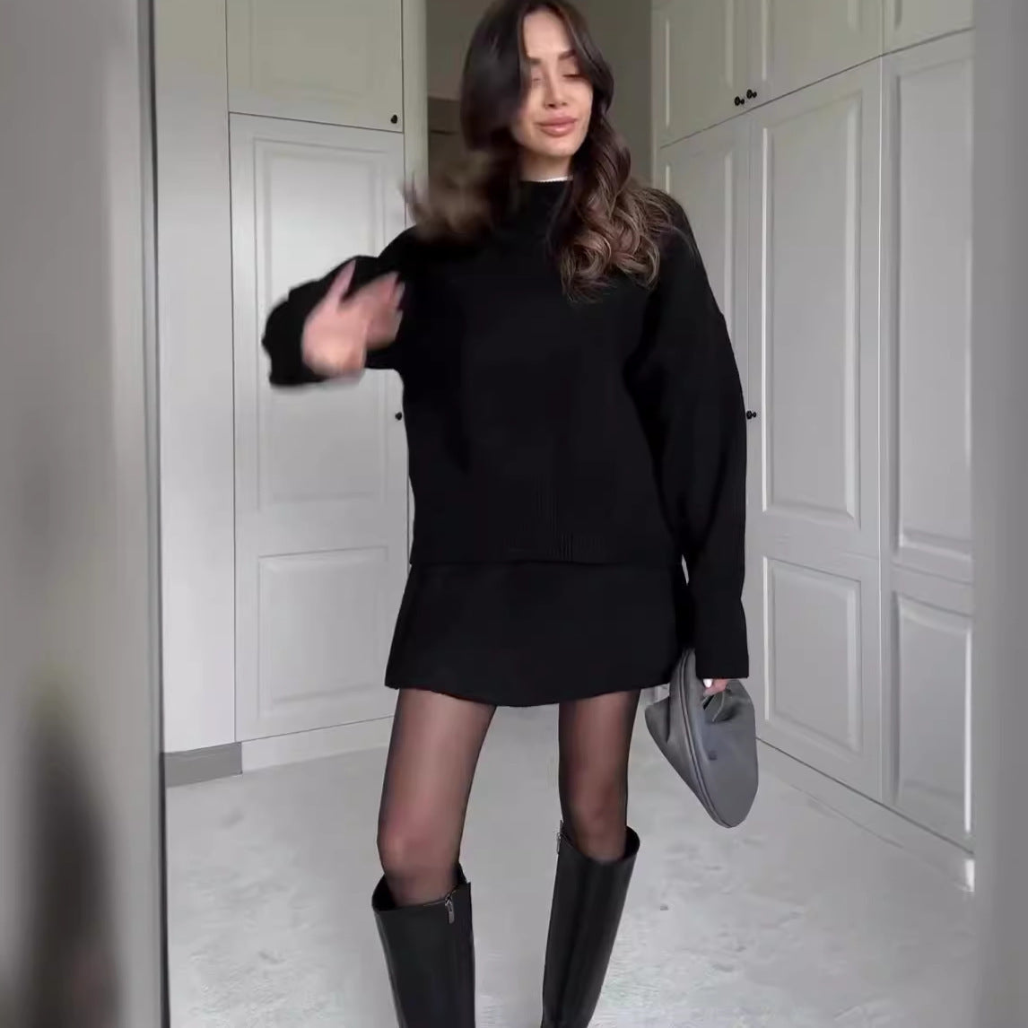 Danielle – Ensemble en Tricot Élégant pour Femme à Manches Longues