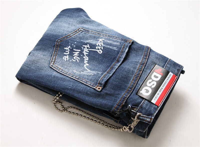 Dominic – Jean Slim Fit pour Homme avec Fermeture Éclair et Trous