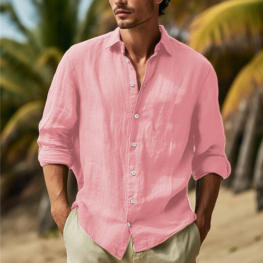 Brett – Chemise décontractée pour homme en grande taille unie