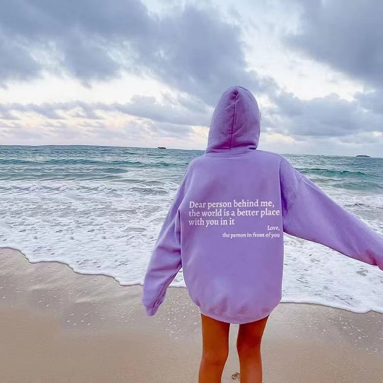 Brenda – Hoodie en peluche pour femmes avec poche kangourou et imprimé
