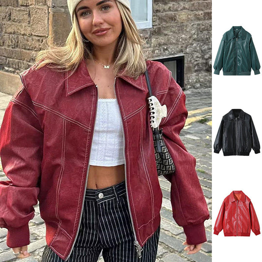 Heather – Veste Décontractée pour Femme avec Revers et Fermeture Éclair