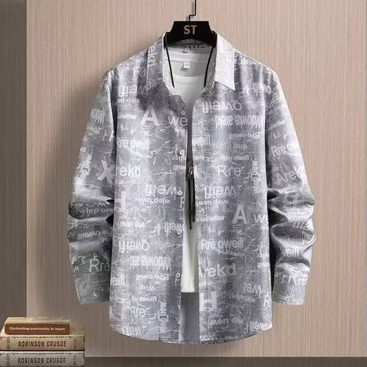 Jim – Chemise à manches longues pour homme avec design basique et imprimé tendance