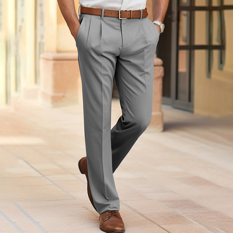 Andy – Pantalon de Costume Homme à Taille Moyenne et Coupe Droite