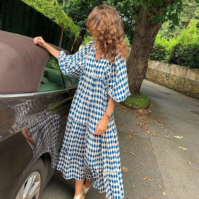 Amanda – Robe Bohème Élégante avec Imprimé Vintage