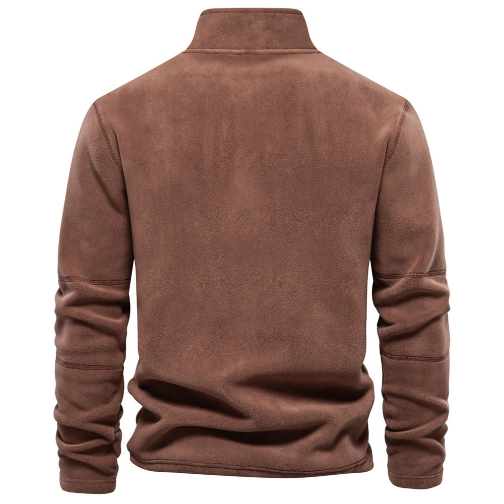 Edward – Stehkragen Zip Sweatshirt mit Fleece, lässiger Pullover