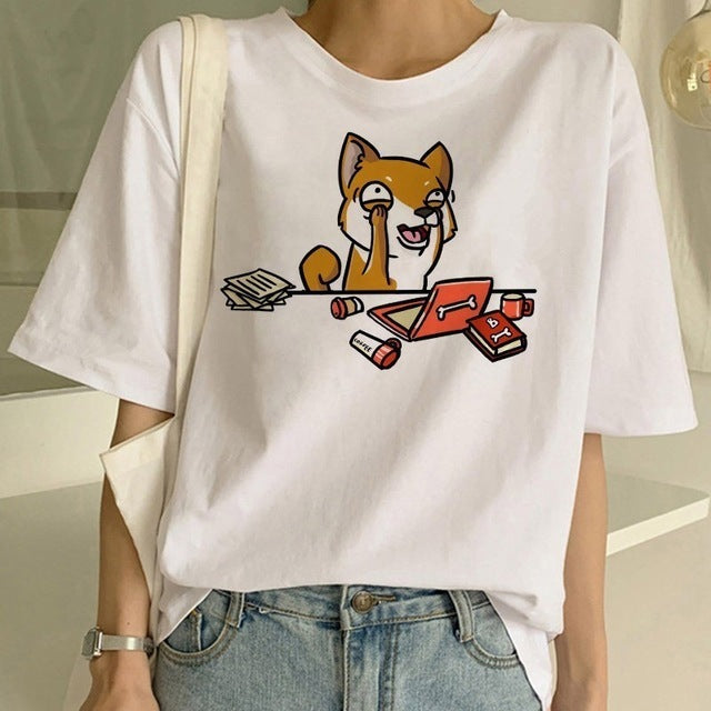 Sophie – T-shirt Femme Shiba Inu à Col Rond