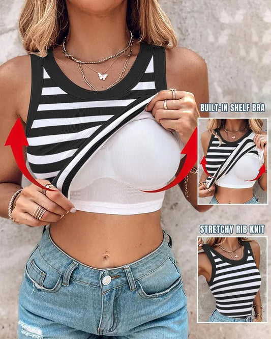 Katy – Débardeur rayé élégant avec bralette