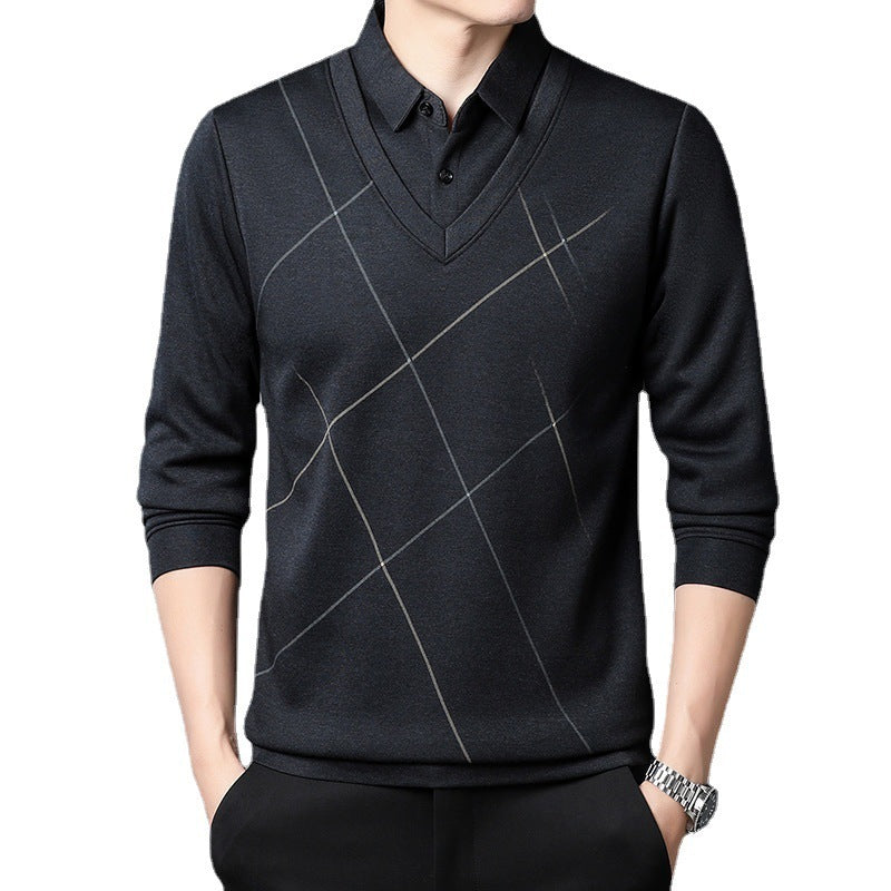 Andy – T-shirt manches longues à effet deux-en-un pour homme