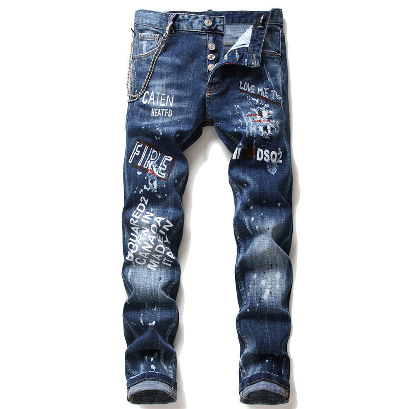 Dominic – Jean Slim Fit pour Homme avec Fermeture Éclair et Trous