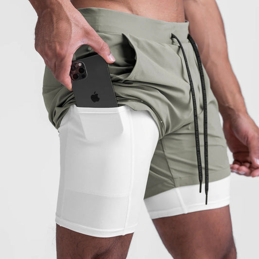 Robbie – Sportliche, schnelltrocknende, doppelschichtige Zwe-in-eins Laufshorts