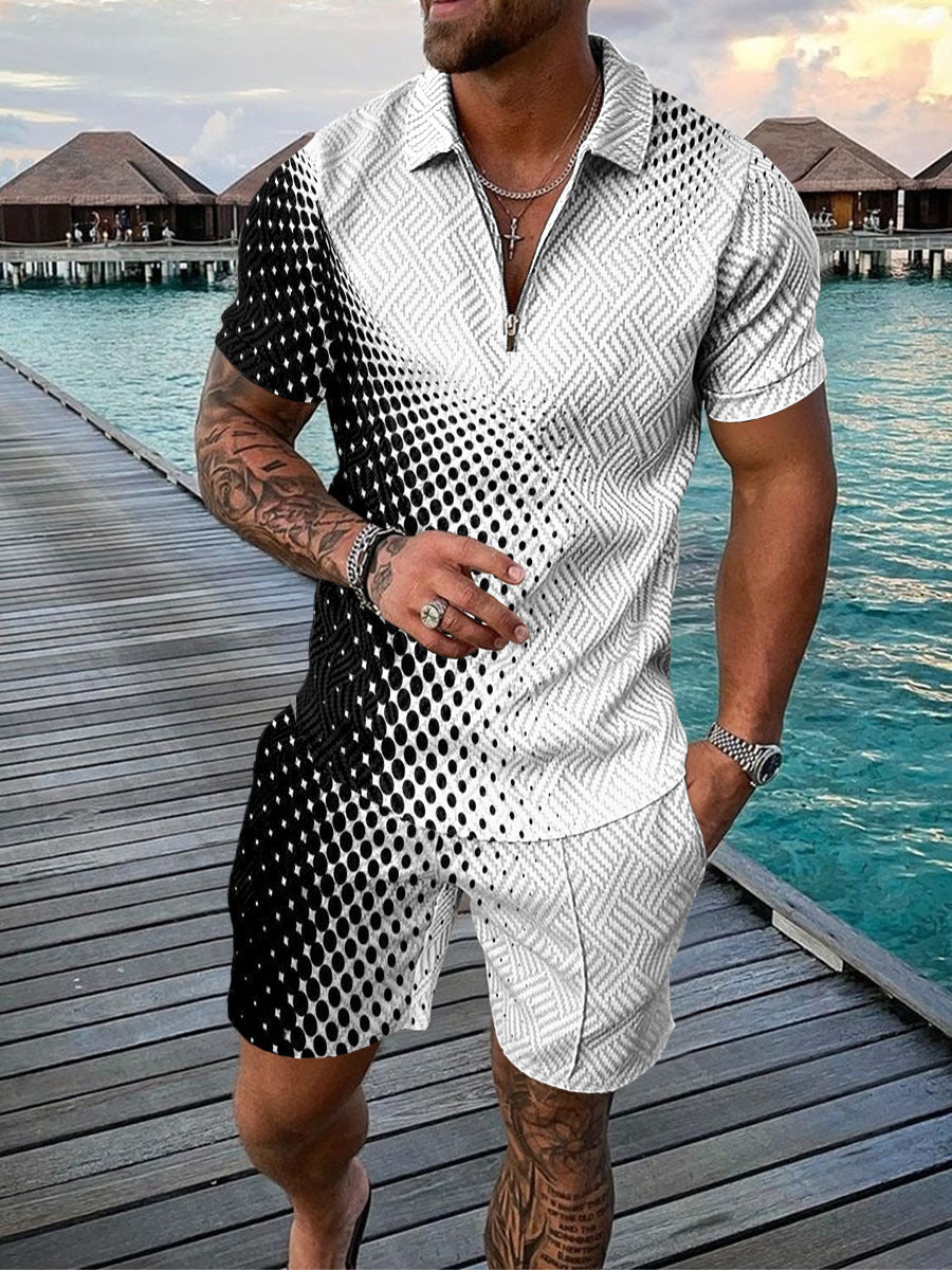 Chris – Polo pour homme avec accent de couleur et fermeture éclair