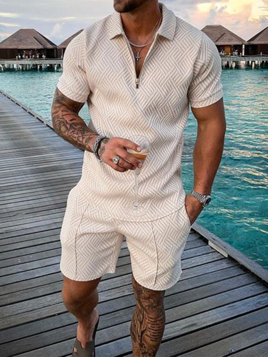 Chris – Polo pour homme avec accent de couleur et fermeture éclair
