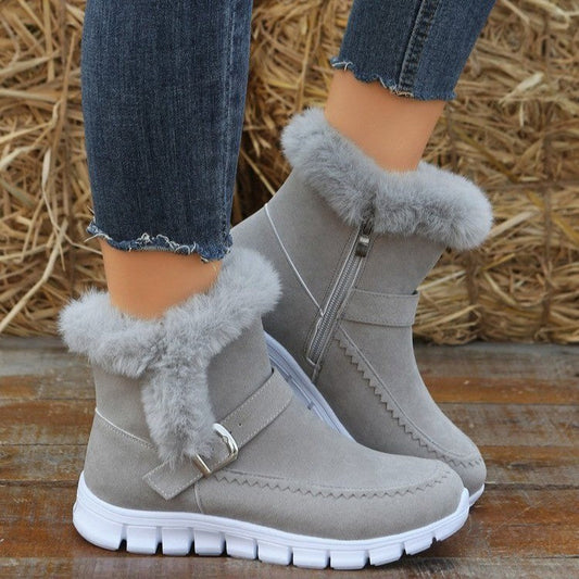 Lily – Bottes d'Hiver Épaisses avec Design à Boucles