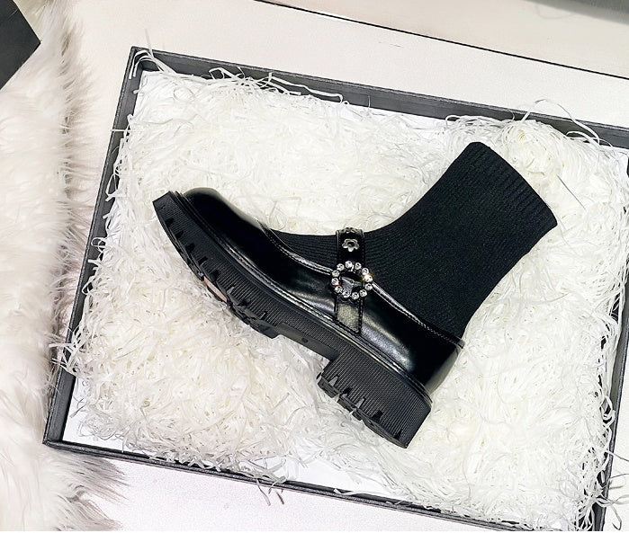 Denise – Bottines à semelle épaisse style chaussette pour femmes
