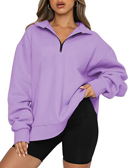 Dawn – Sweat-shirt femme avec zip et col rabattu