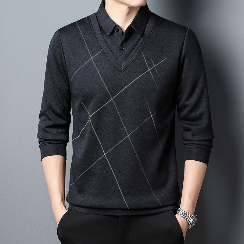 Andy – T-shirt manches longues à effet deux-en-un pour homme
