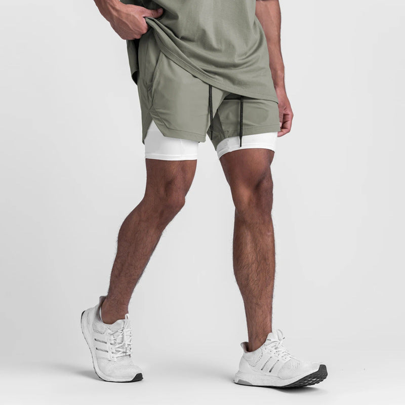 Robbie – Sportliche, schnelltrocknende, doppelschichtige Zwe-in-eins Laufshorts