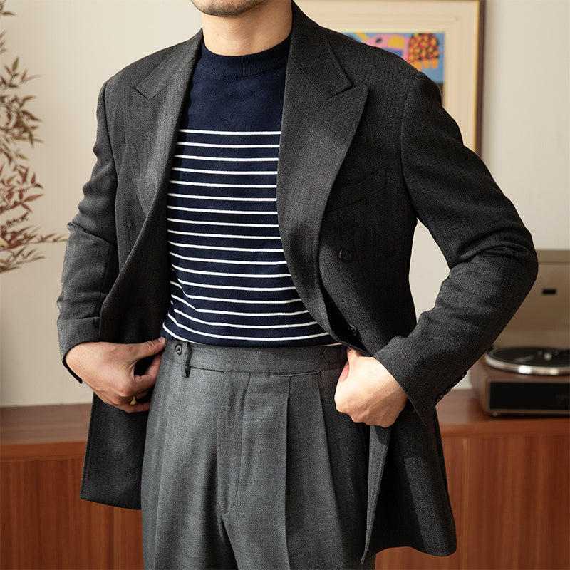 Gilbert – Pull Vintage à Col Rond pour Hommes