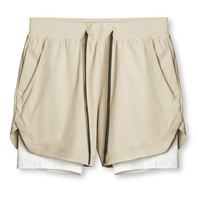 Robbie – Sportliche, schnelltrocknende, doppelschichtige Zwe-in-eins Laufshorts