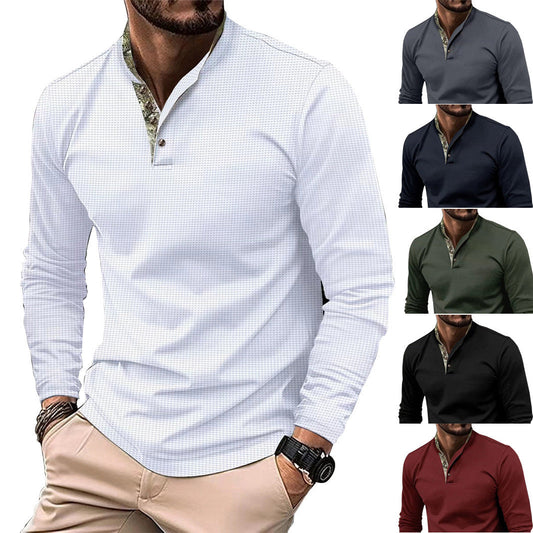 Nick – Polo pour Hommes avec Col Double et Texture Gaufrée