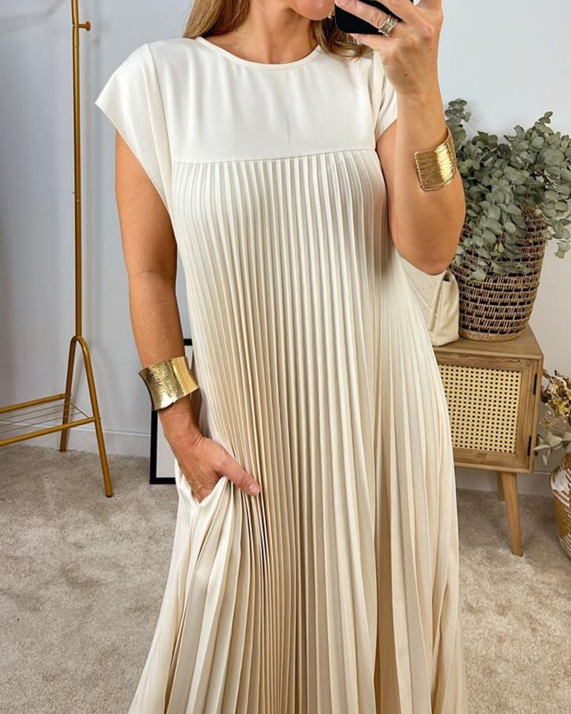 Natasha – Robe Plissée Sans Manches
