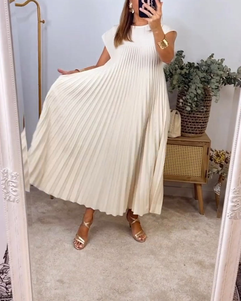 Natasha – Robe Plissée Sans Manches
