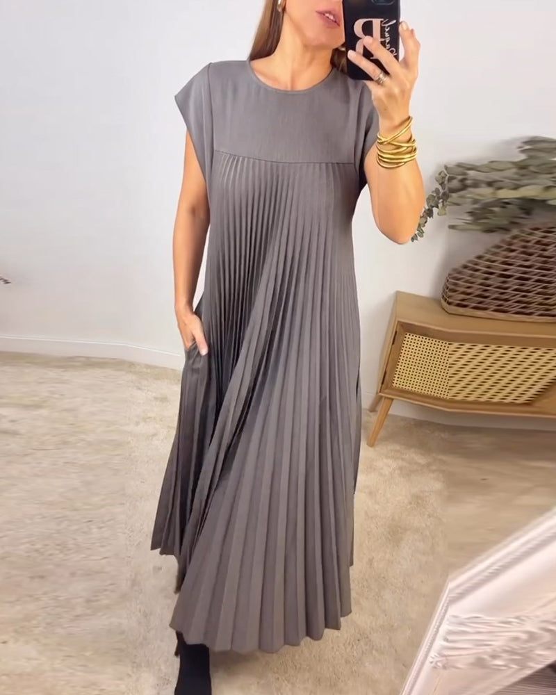 Natasha – Robe Plissée Sans Manches