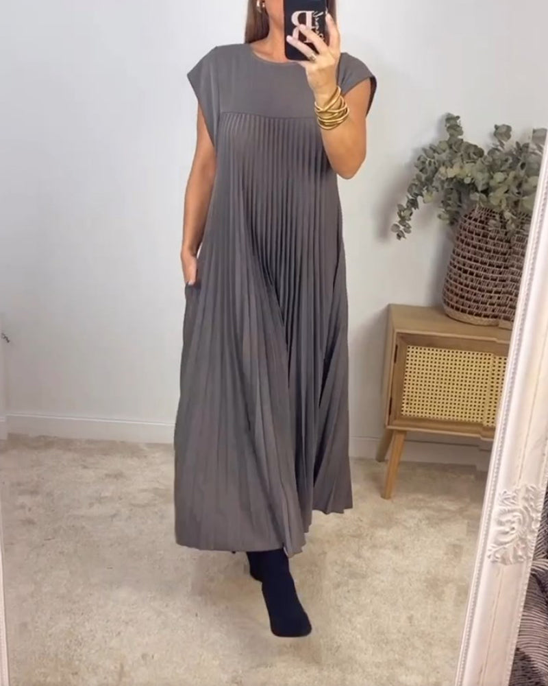 Natasha – Robe Plissée Sans Manches