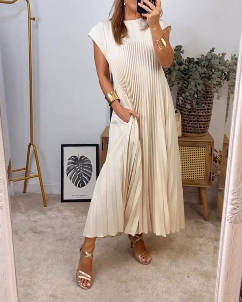 Natasha – Robe Plissée Sans Manches