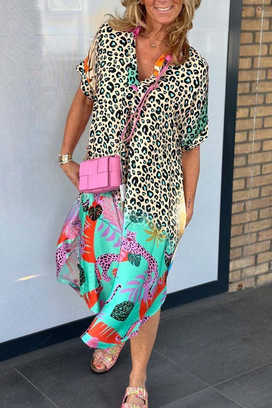 Amy - Robe décontractée à motifs léopard
