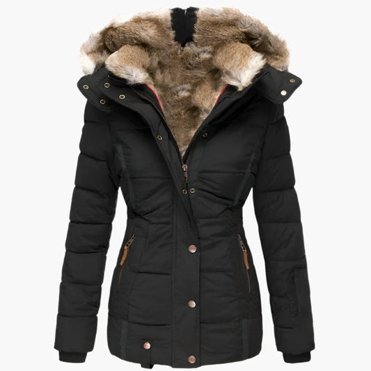 Amelia – Manteau d'Hiver Doublé de Fourrure