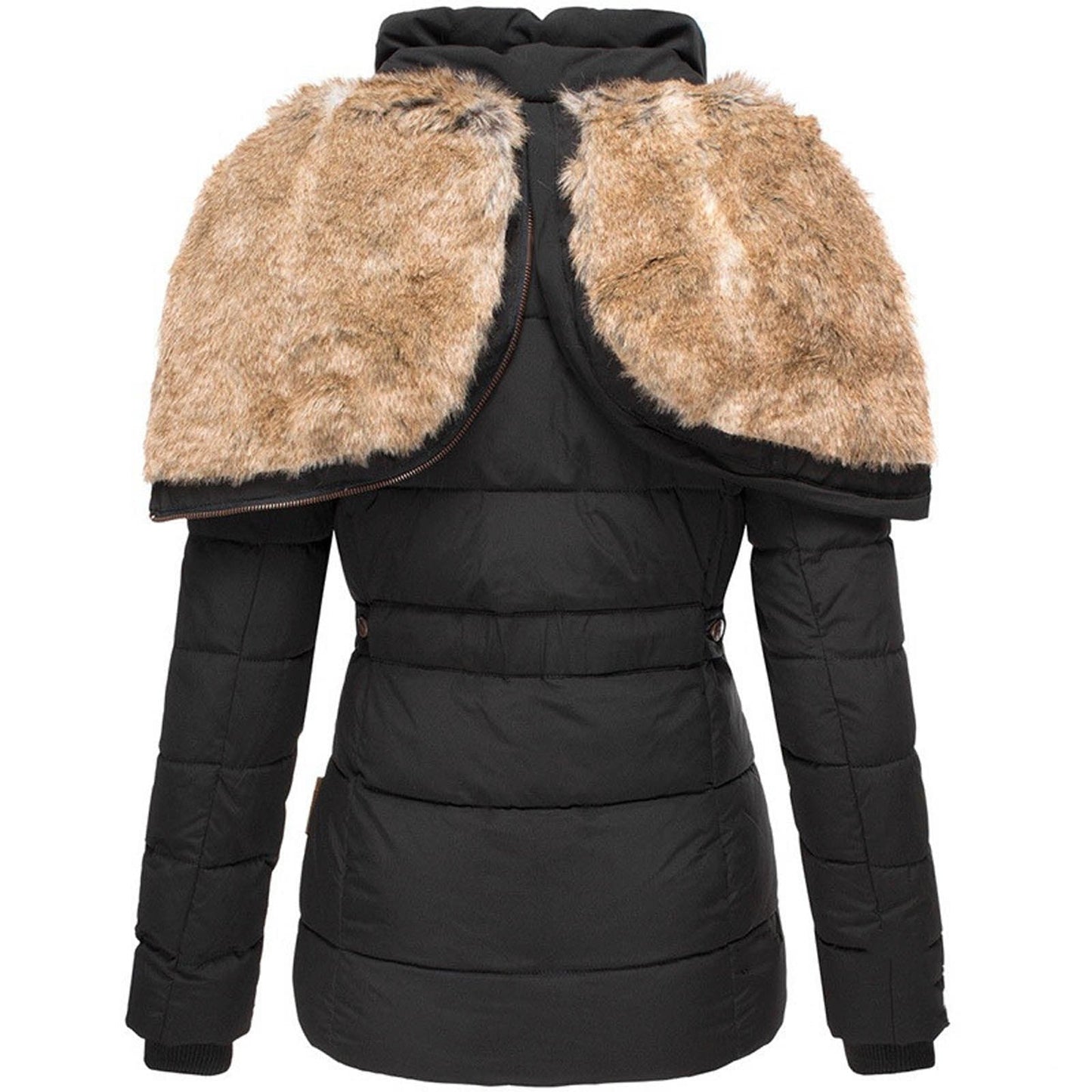 Amelia – Manteau d'Hiver Doublé de Fourrure